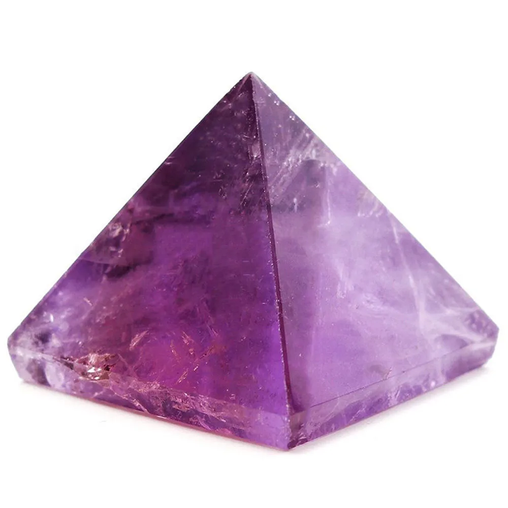 Amethyst Crystal Pyramid Egyptian Clear Stone Home Desk Decor Healing Gifts 20mm 3