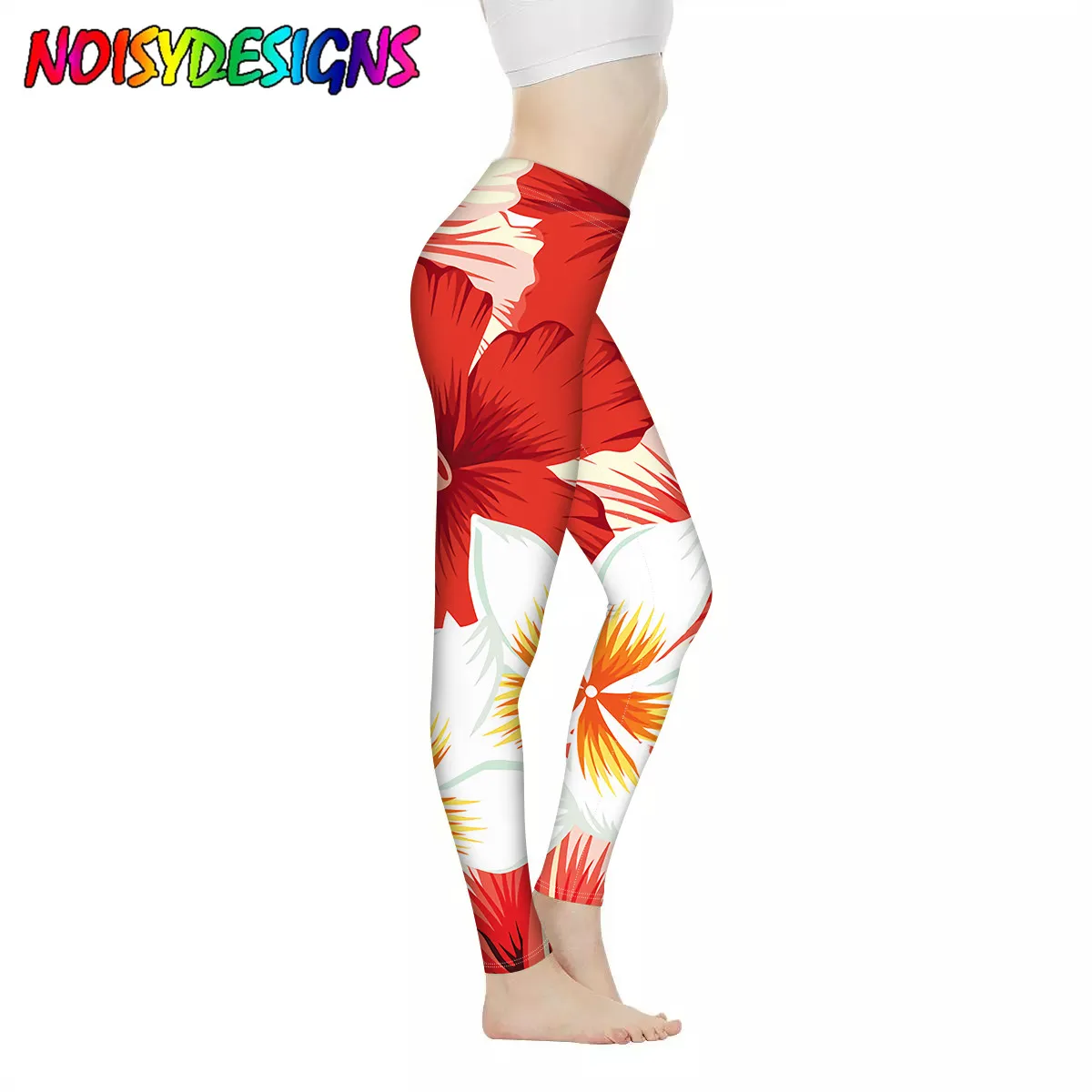 

Женские штаны для йоги с цветочным принтом и эффектом пуш-ап