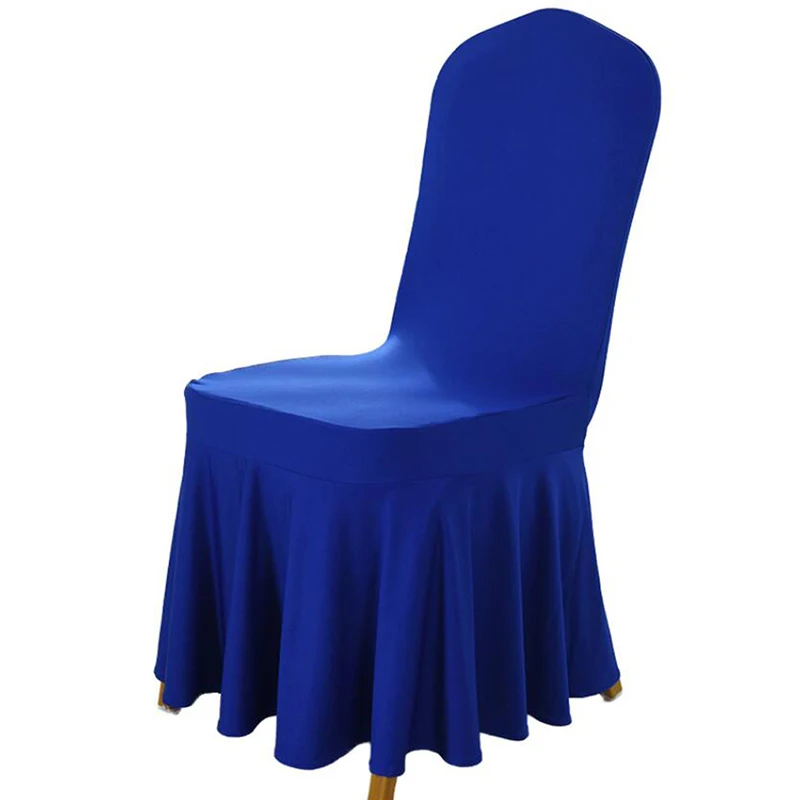 Solid Color Chair Cover Polyester Stretch Elastic Slipcovers Chair Covers White For Dining Room Kitchen Wedding Banquet Hotel