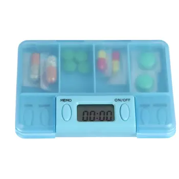 

Four-cell Electronic Medicine Box Timer Drug Box Timer Electronic Reminder Multi-functional Clock Alarms