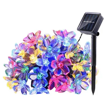 

Cherry Blossom Flower Garland Battery Powered LED String Fairy Lights Crystal Flowers For Indoor Wedding Christmas Decors