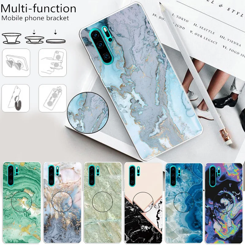 Чехол для телефона с мраморными камнями Huawei P30 Pro P20 Lite 2019 Nova 3E 4E 5i кронштейн