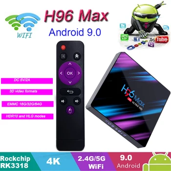 

Android 9.0 H96 Max 3318 Tv Box 2.4G/5G Wifi Rk3318 BT4.0 Tv Set Box H96 Max RK3318 4G 64G Bluetooth4.0 WIFI 2.4G/5.8G TV BOX