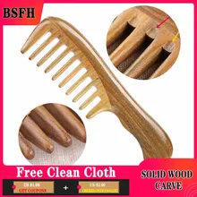 Hair Accessories Butterfly Combs Anti Static Long Wide Tooth Detangle Natural Large Green Sandalwood Comb Massage Tool Women