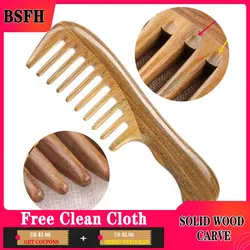 Hair Accessories Butterfly Combs Anti Static Long Wide Tooth Detangle Natural Large Green Sandalwood Comb Massage Tool Women