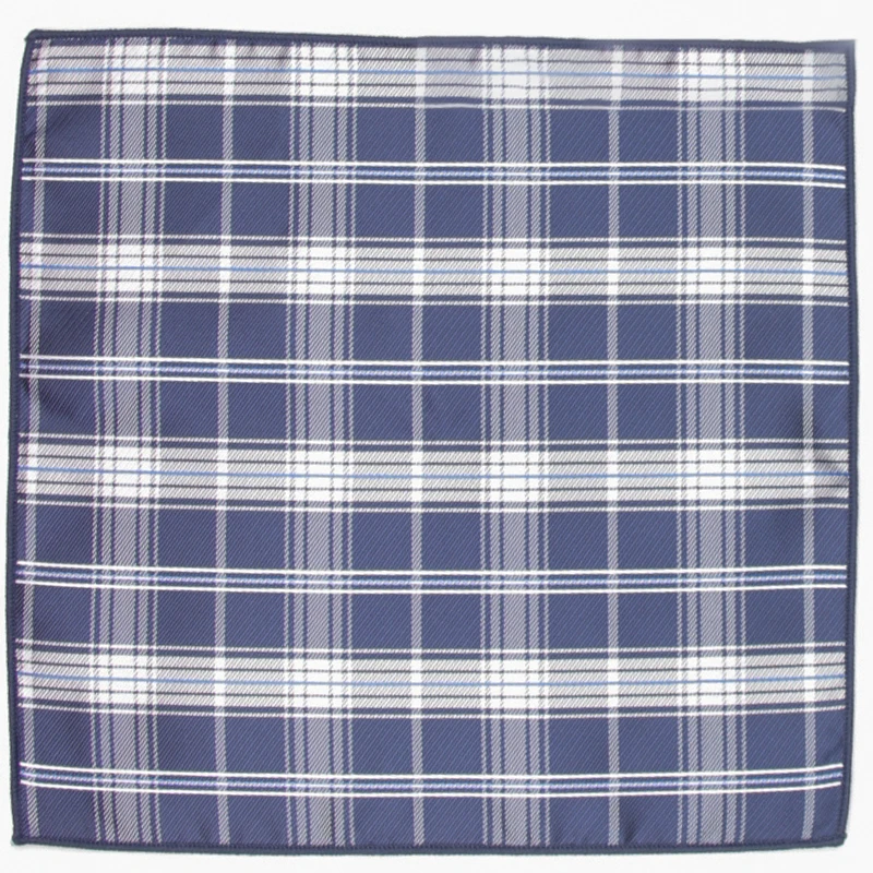  navy plaid patterned pocket square with patterns handkerchief