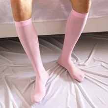 Men's Sexy Ultrathin Socks Stockings Soft Stretchy Breathable Knee High Invisible Seamless Tube Socks Men's Nylon