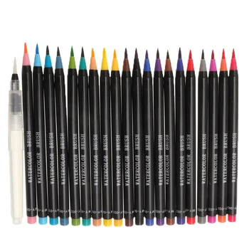 

20 Colors Art Marker Pens Watercolor Brush Pens Set for Painting Drawing Soft Brush Pen Coloring Books Manga Comic Art Supplies