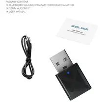 2в1, 2в1, USB беспроводной Bluetooth передатчик, приемник, стерео аудио, музыкальный адаптер с 3,5 мм аудио кабелем для домашнего ТВ, MP3, ПК, автомобиля