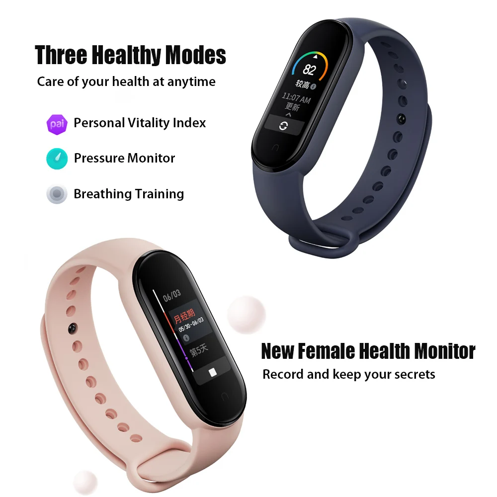 Новый смарт браслет Xiaomi Band 5 4 цвета AMOLED экран Mi band Смарт часы фитнес трекер Bluetooth 0