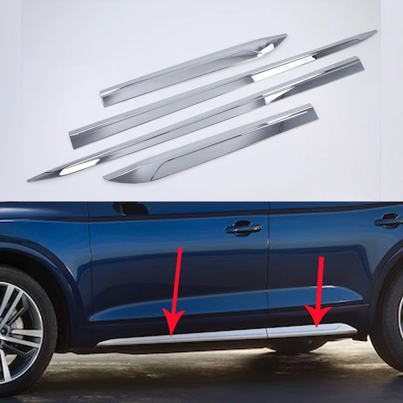 For Audi Q5 FY 2018 2019 ABS Chrome Side Door Ornamental Strip Styling Accessories 4PCS Carbon