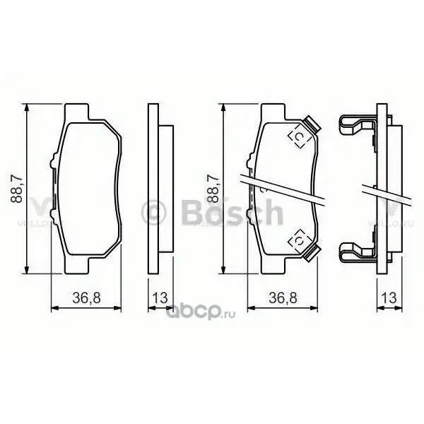 0986494392 BOSCH ДИСКОВЫЕ КОЛОДКИ ЗАДНИЕ