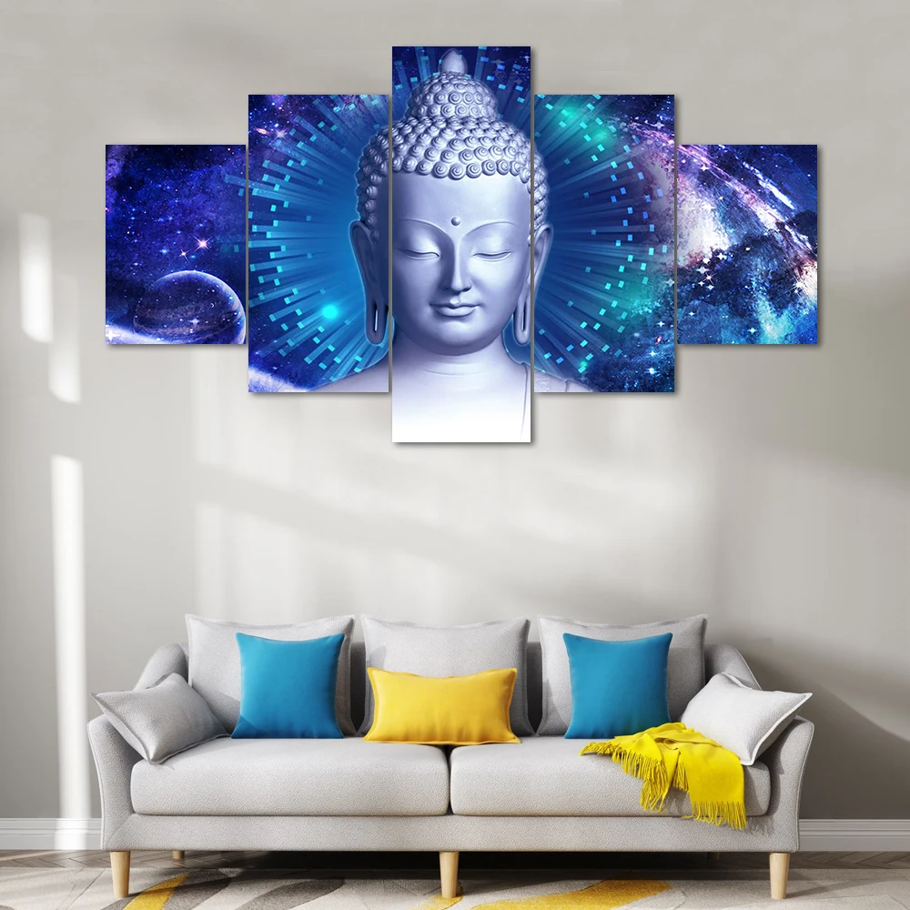 Framed Universe Buddha Statue Buddhism Culture HD Pictures Canvas Art Decor Cozy House Wall Painting | Дом и сад