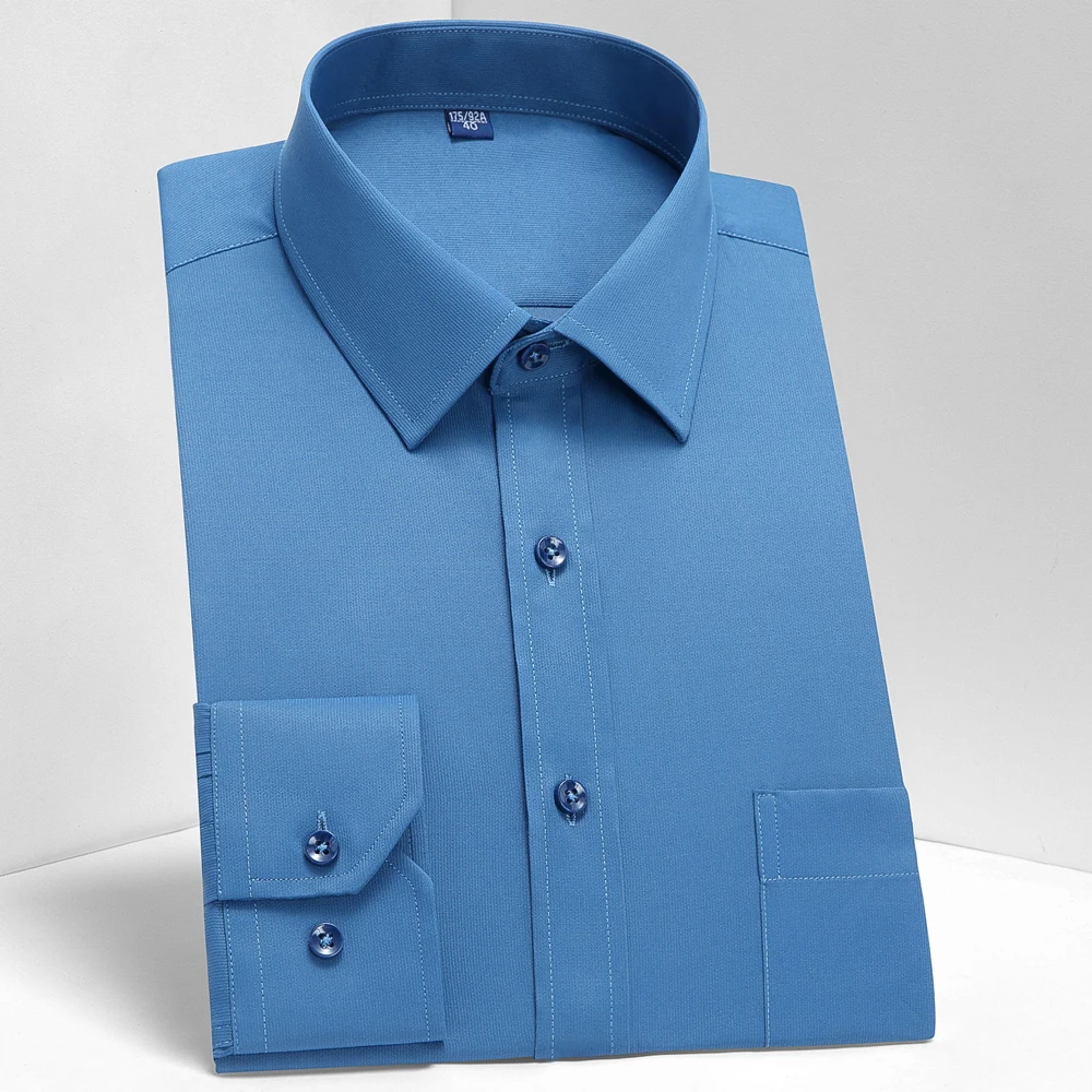 Men's Interview Office Long Sleeve Dress Shirts dress shirts Formal Business Comfortable Slim Fit Long Sleeve Solid Classic Social Work Shirt