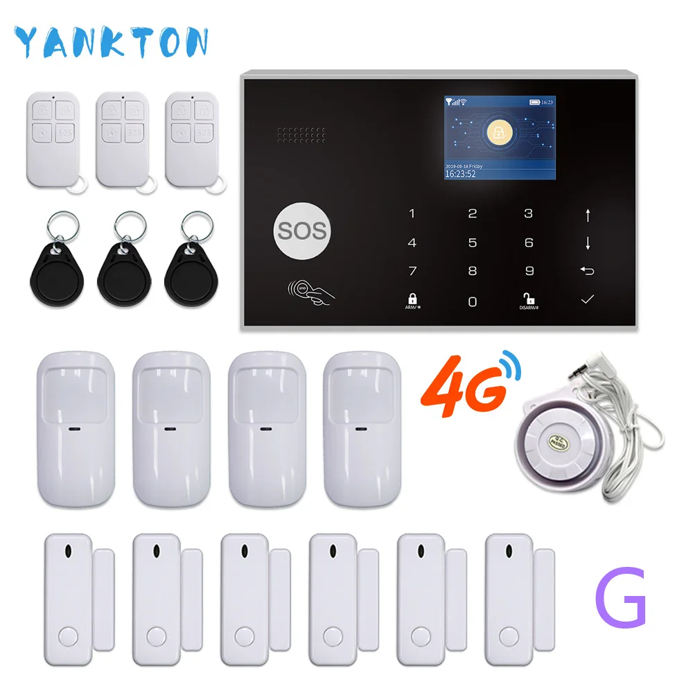 Android и iOS 4G и 3g 11 языков Tuya 433 МГц приложение дистанционное управление беспроводной Wi-Fi завод и офис и дом Охранная и охранная сигнализация - Цвет: YK-004-4G-G30-G