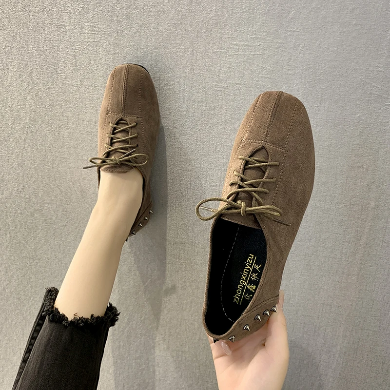 Women Casual Shoes 2021 New Ladies Flats Comfy Soft Zapatos Mujer Walking Footwear 2021 Summer New Dress Rivets Shoes