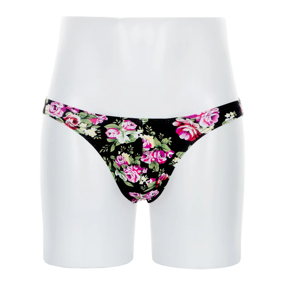 

Sexy Men Panties Underwear Low Waist Briefs Homme Flower Printed Panties Underpants
