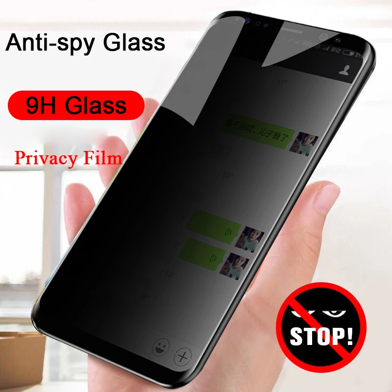 

Anti-Spy Phone Glass Screen Protector For Galaxy A6 A8 Plus 2018 A7 A9 2018 Tempered Glass For Samsung A5 A7 2015 2016 2017