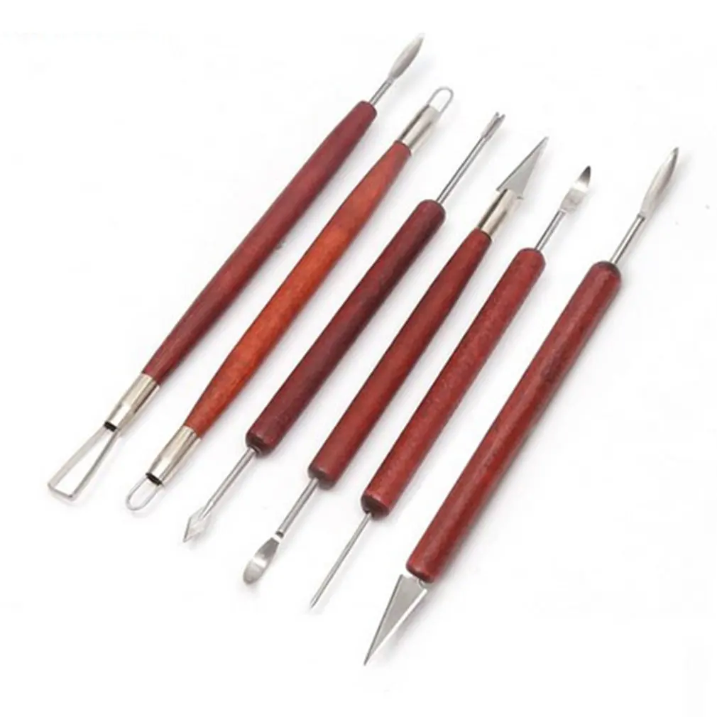 

6pcs Mahogany Clay Tools Mahogany Tool Knife Sculpture Clay Sculpture Convenient Ceramic Tool Trimming Knife