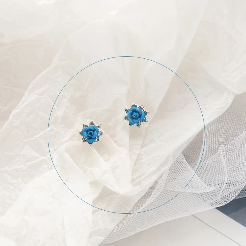 Корейское Сердце цветок геометрические синие дизайнерские Висячие деревянные висячие серьги женские модные ювелирные аксессуары подарок - Окраска металла: 17