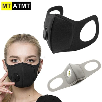 

MTATMT 1PCS Sponge Dust Masks with Breathing Valve , Washable Double-layer Filtration Anti Pollution Mask