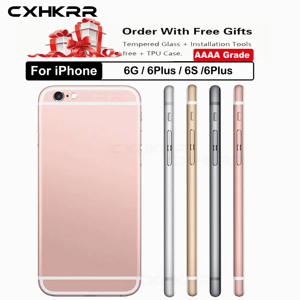 New AAA Back Housing Battery Cover With Side Buttons and SIM Tray For iPhone 6G 6S 4.7&quot 6P Plus 5.5'ɼustom IMEI | Мобильные