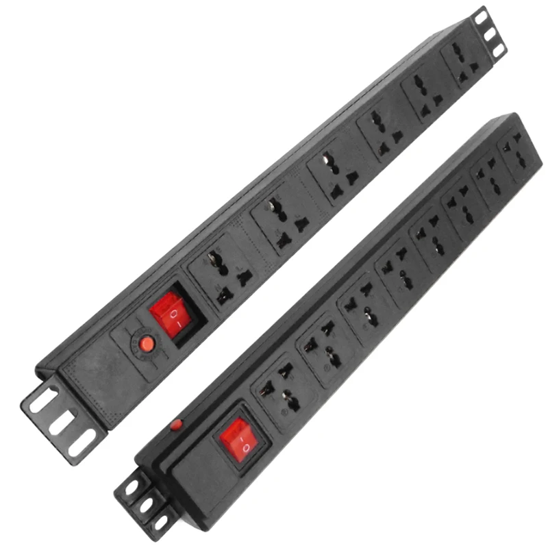 PDU Network Rack Power Strip Distribution with Switch Surge Protection 6/8AC Universal