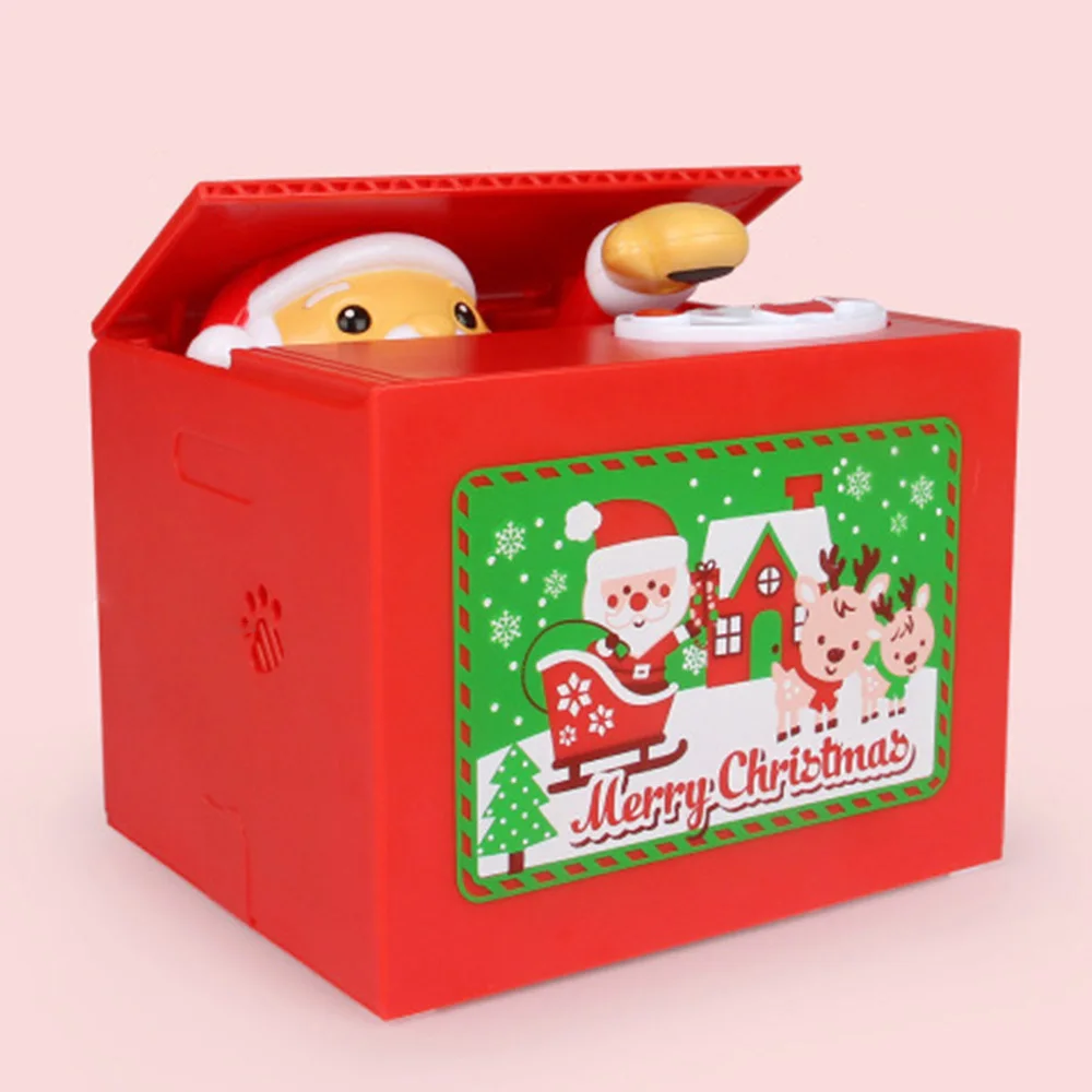 Автоматическая копилка для монет, копилка, копилка для денег, подарочные детские коробки для денег, Детские Рождественские коробки для денег Санта-вора