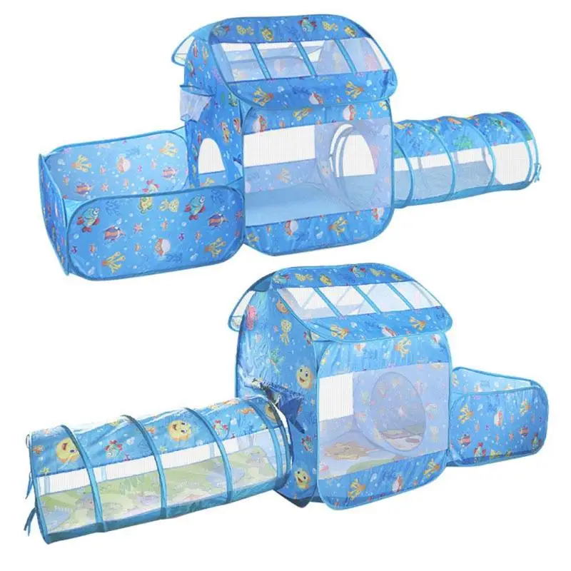 Детская палатка домик игрушки туннель для ползания игровой замок портативный