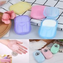 Одноразовое мини-мыло для путешествий, бумажное мыло для мытья рук, для чистки ванной, портативное в штучной упаковке, пенящееся мыло, бумага, ароматические листы