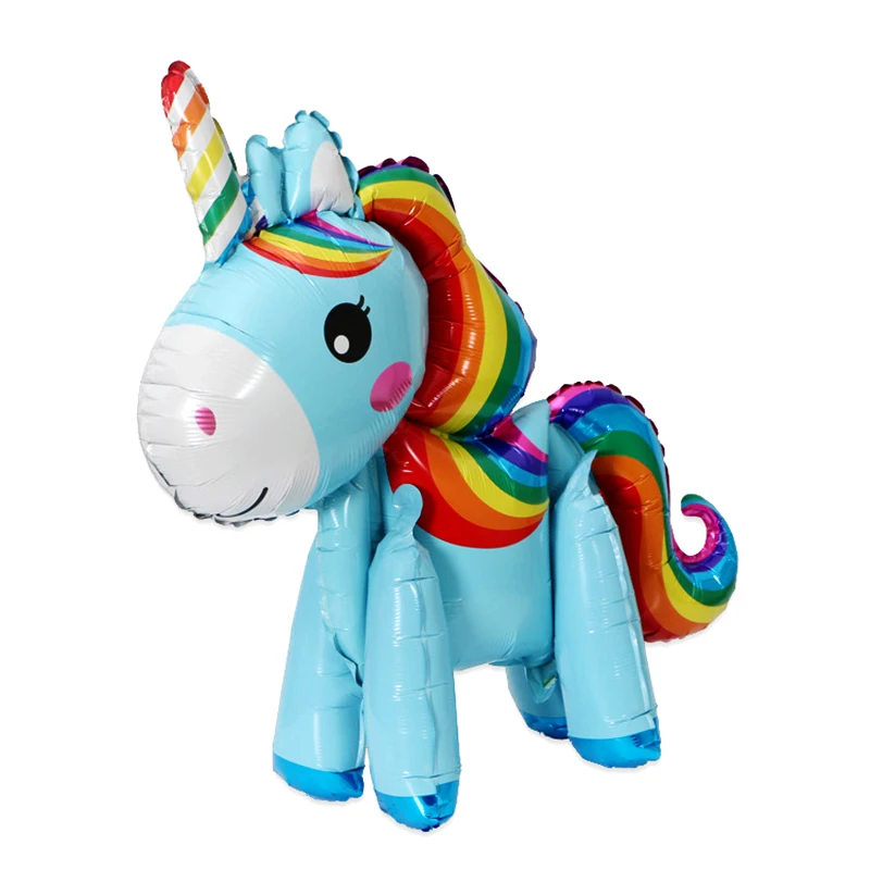 3D rainbow horse cartoon horse globos unicorn aluminum foil balloon party decoration children's toys aluminum balloon wholesale