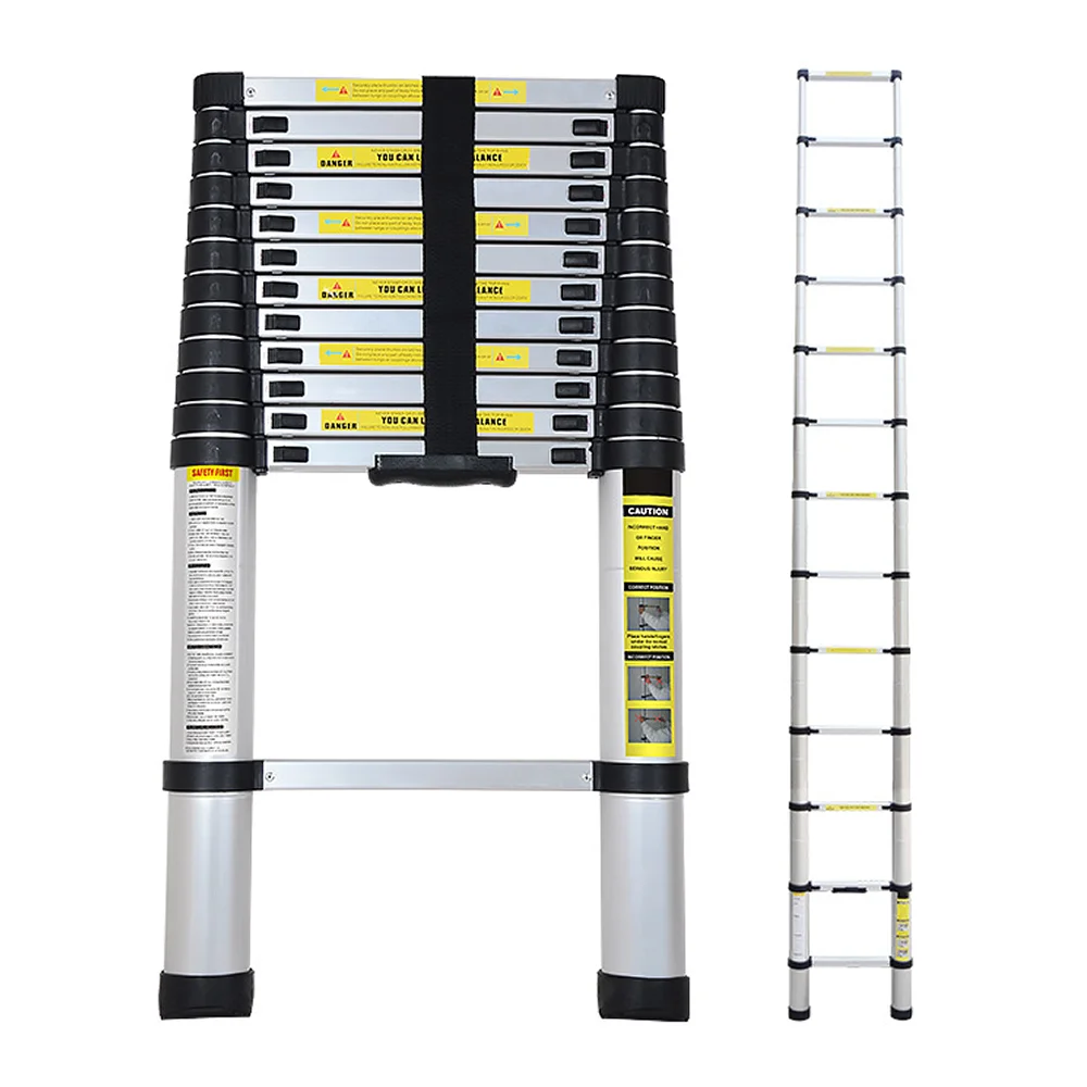 Aluminum Ladders 4.1m 4.4 Meters 14/15 Steps Portable Straight Ladder Household Folding Extension Telescopic Ladders Stepladder folding ladder