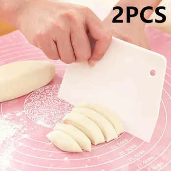 

2PCS Cream Smooth Cake Trapezoid Spatula Baking Pastry Tools Kitchen Dough Scraper Butter Knife Dough Cutter Molds Accessiories