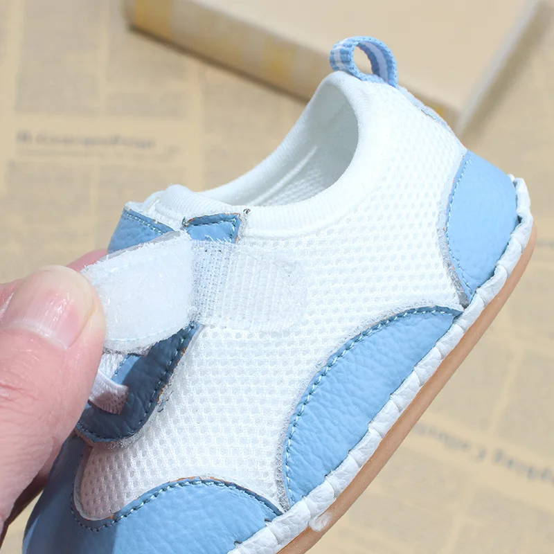 

Autumn New Style Men And Women Child Baby Step Shoe 6-18 Month Cowhide Anti-slip Soft Soles Mesh BABY'S Shoes off
