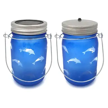 

Solar Battery Powered Glass Jar Hanging Light Waterproof Garden Patio Lantern