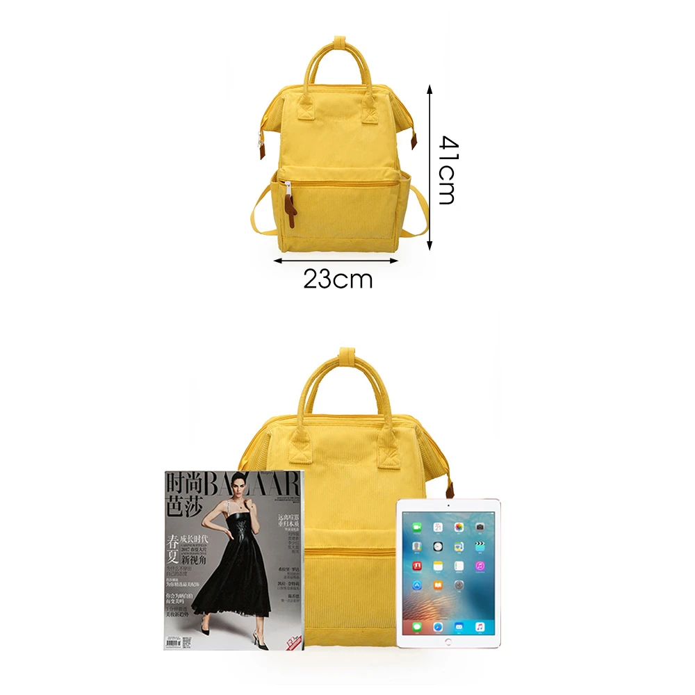 Вельветовые рюкзаки для женщин, винтажные Зимние Повседневные однотонные рюкзаки для девочек-подростков, школьный рюкзак mochila feminina