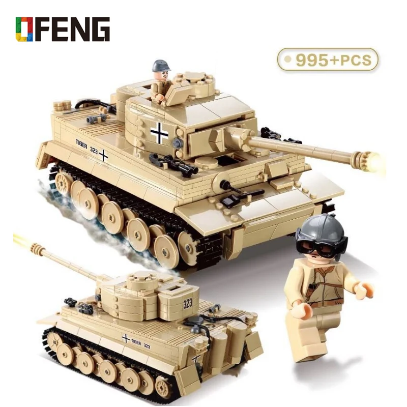 

Military Panzer King Tiger Tank Building Blocks Military Technic WW2 Army Soldiers DIY Bricks Toys for Children Gifts