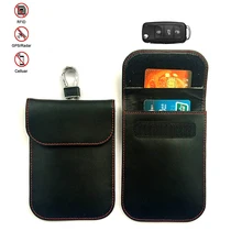 PU Faraday автомобильный брелок для ключей сигнальный Блок Чехол двухслойная Кредитная карта сумки RFID сигнальная экранирующая Сумочка для автомобиля без ключа BAG1060