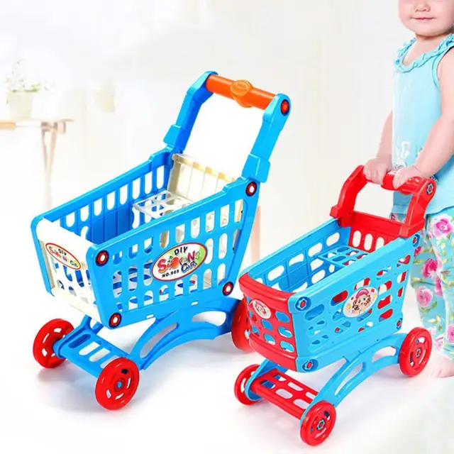 Flexible Wheel Shopping Cart Toy Detachable Colorful Shopping Cart Trolley Toy Education Toy Children Gifts 1