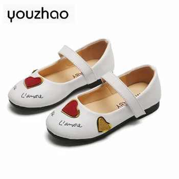

Little leather love shoes for girls girls princess shoes for girls light mouth lady letters leather shoes for children