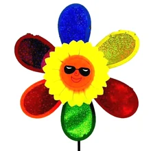 Красочная забавная улыбающаяся ветряная мельница в виде подсолнечника с солнцезащитными очками домашний сад двор Открытый Декор игрушки для детей подарок