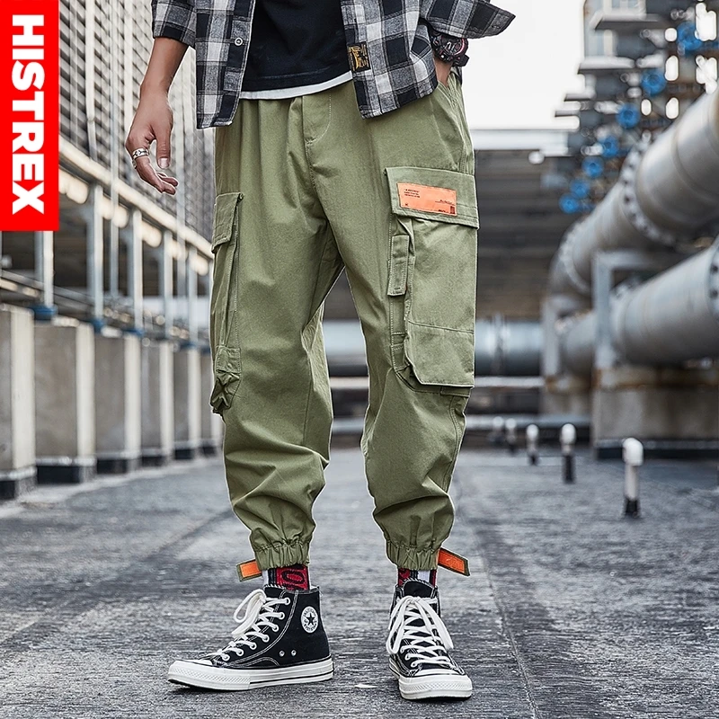 

HISTREX 100 Cotton Men Pants Hip Hop Sportswear Casual Mens Fitness Sweatpants Trouser Army Khaki Jogger Pant Man 3XL 4XL TMB03#