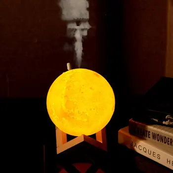

880ML Humidifier 3D Moon Lamp Light Diffuser Aroma Essential Oil USB Ultrasonic Humidificador Night Cool Mist Cleaner