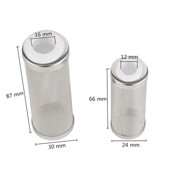 

12mm/16mm Fish Tank Filter Stainless Steel Case Mesh Shrimp Nets Special Cylinder Filters Inflow Inlet Protect Aquarium Fittings