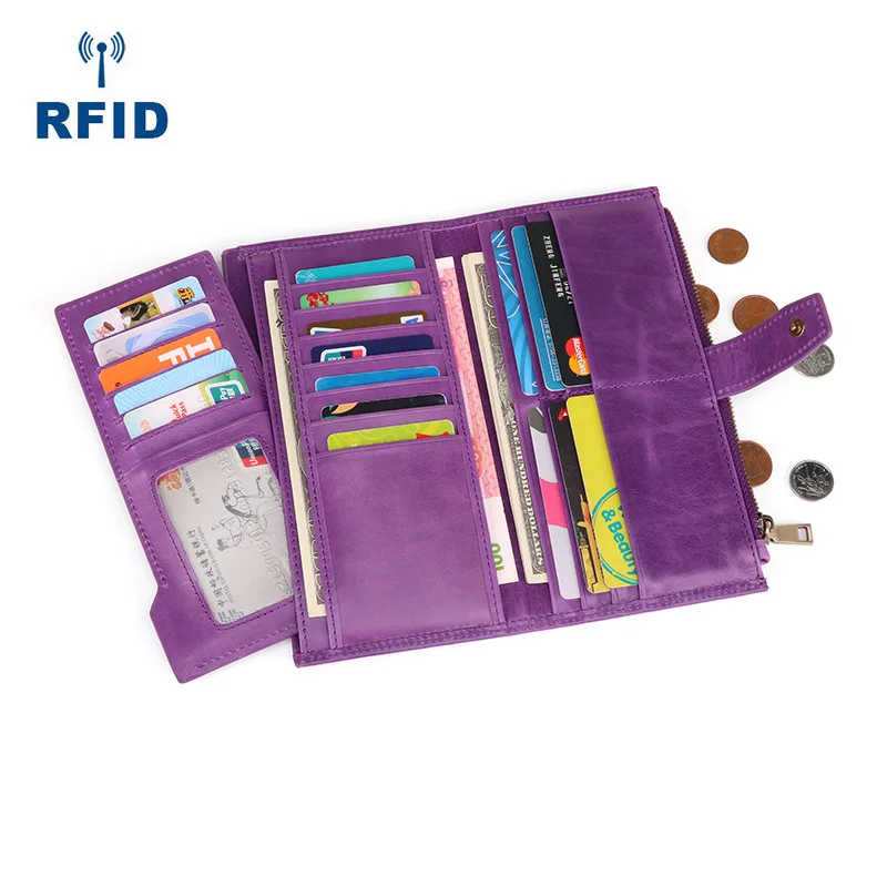 RFID держатель для карт, Женский кошелек, кошельки, Женский кошелек для кредитных карт, натуральная кожа, женская сумка для карт, кошелек для монет на молнии