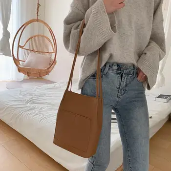 

2pcs/set Women Pure Color Clutch Fashion Leather Shopping Totes Shoulder Handbag Environmental Protection and Durability