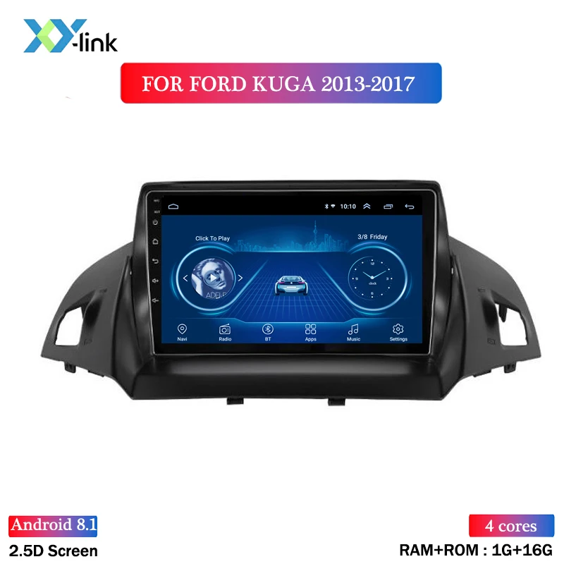 9 дюймов 2.5D ips Android 8,1 автомобильный DVD gps плеер для ford kuga 2013- автомобильный Радио стерео головное устройство навигации - Цвет: 4 CORES 1G RAM