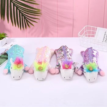 

Sequin Pencil Case Unicorn School Supplies Plush Estuche Escolar Trousse Scolaire Stylo Pencilcase Pencil Box