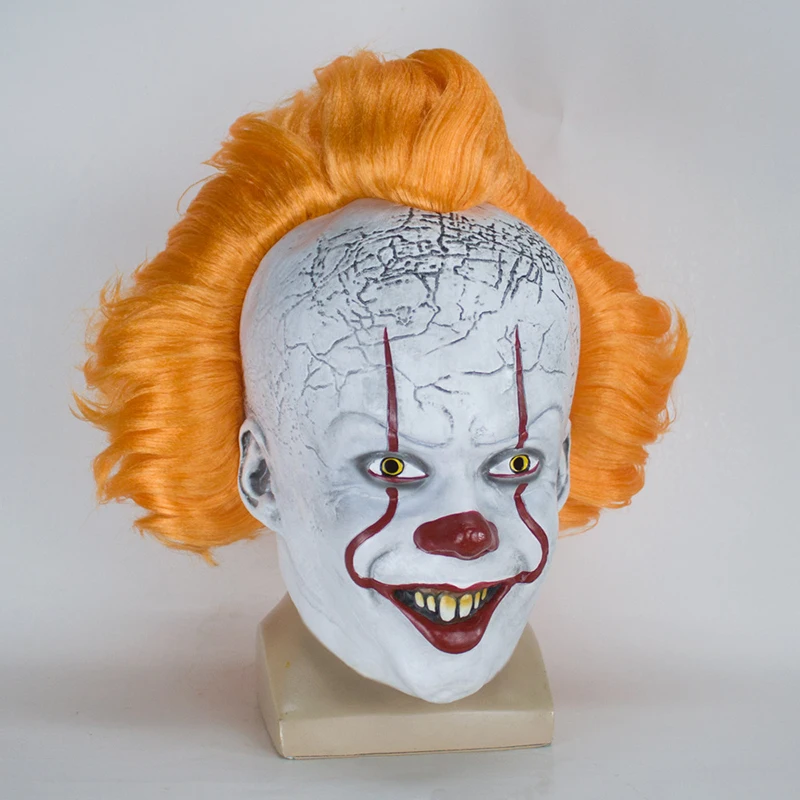 Halloween Horror Props Horror clown costume clown mask Stephen King Halloween cosplay accessories Silicone Clown Back Soul Mask