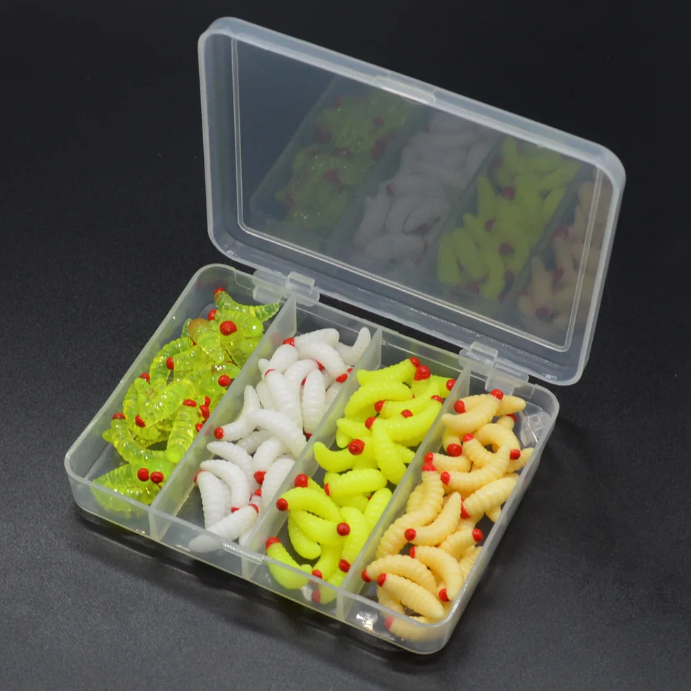 

100 Article/Box Mealworm Set Worm Lure SUPERBAIT Snakehead Rod Soft Bait Maggots Fishing Gear